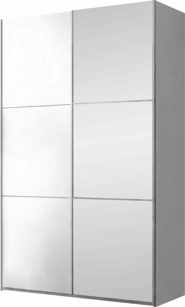 Kledingkast Honolulu 123, Wit, 215x122x65cm, 125 kg, Kledingkast deuren: Schuivend, Aantal planken: 4, Aantal planken: 4