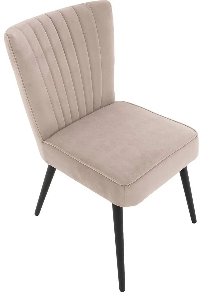 Goossens Eetkamerstoel Rob lichtgrijs velvet stof leuning, urban industrieel