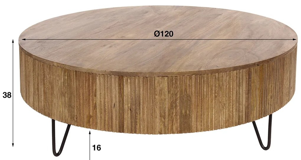 Salontafel Hout - 120 X 120cm.