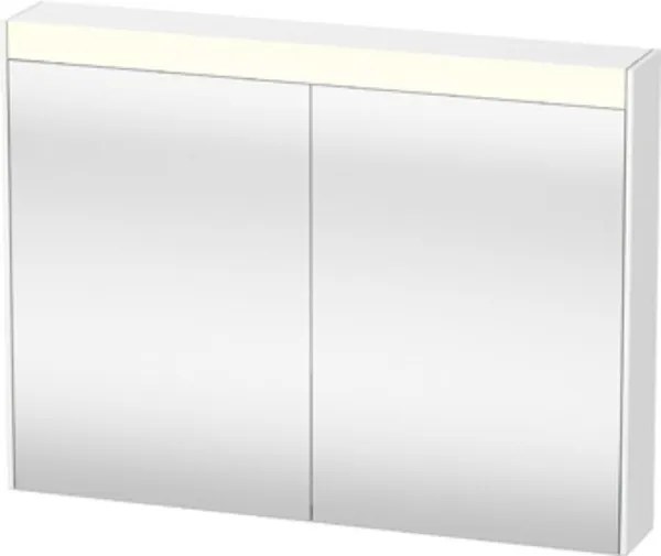 Duravit Brioso spiegelkast m. 2 deuren met LED wastafelverlichting 82x76x14.8cm m. 2 glazen planchets glanswit BR710202222