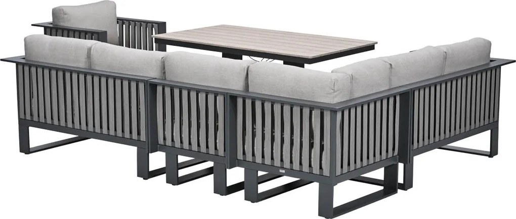 Garden Impressions Gabon - Brugge lounge dining set 6-delig - donker grijs