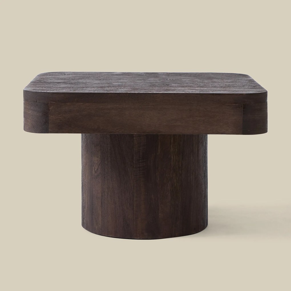 Vierkante Salontafel Van Donker Hout - 60 X 60cm.