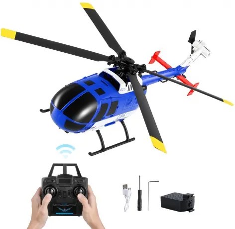 VEVOR RC-helikopter, 2,4 GHz afstandsbedieningshelikopter met enkele propeller en 6-assige gyroscoop, 4-kanaals RC-vliegtuig voor beginners, LED-licht en opstijgen/landen met één knop, voor kinderen vanaf 8 jaar