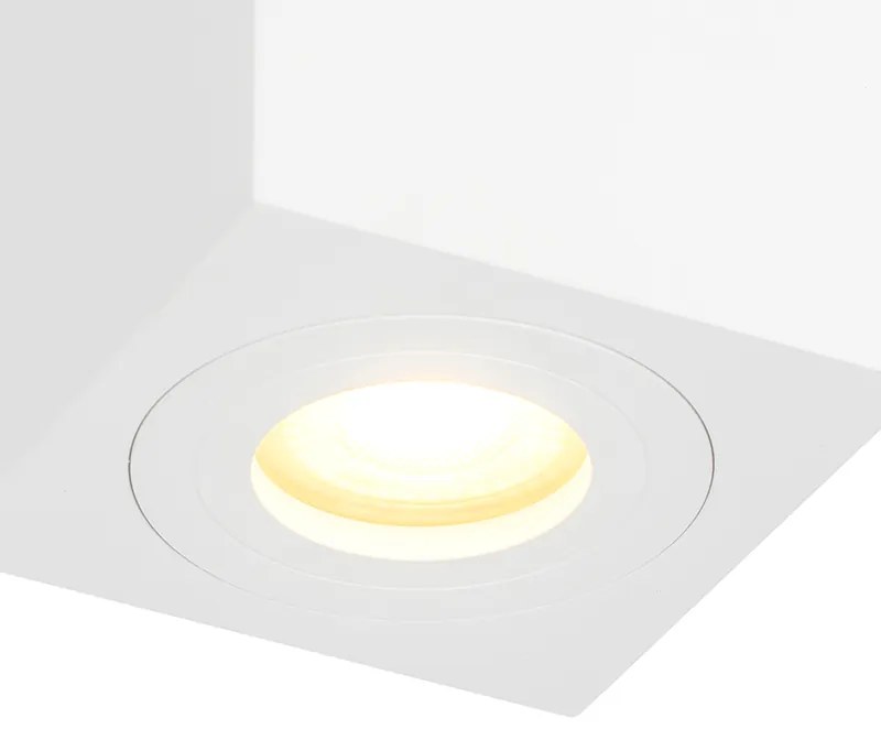 Moderne vierkante badkamer Spot / Opbouwspot / Plafondspot wit - Capa Modern GU10 IP44 Lamp