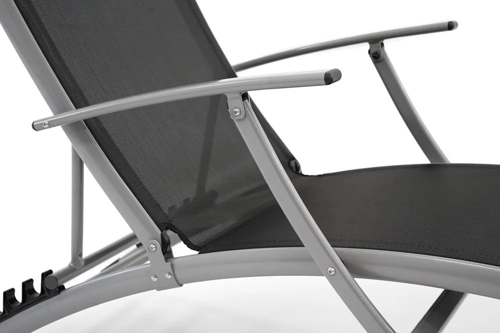 Set van twee antraciet tuinligstoelen Salto Tuinpunt