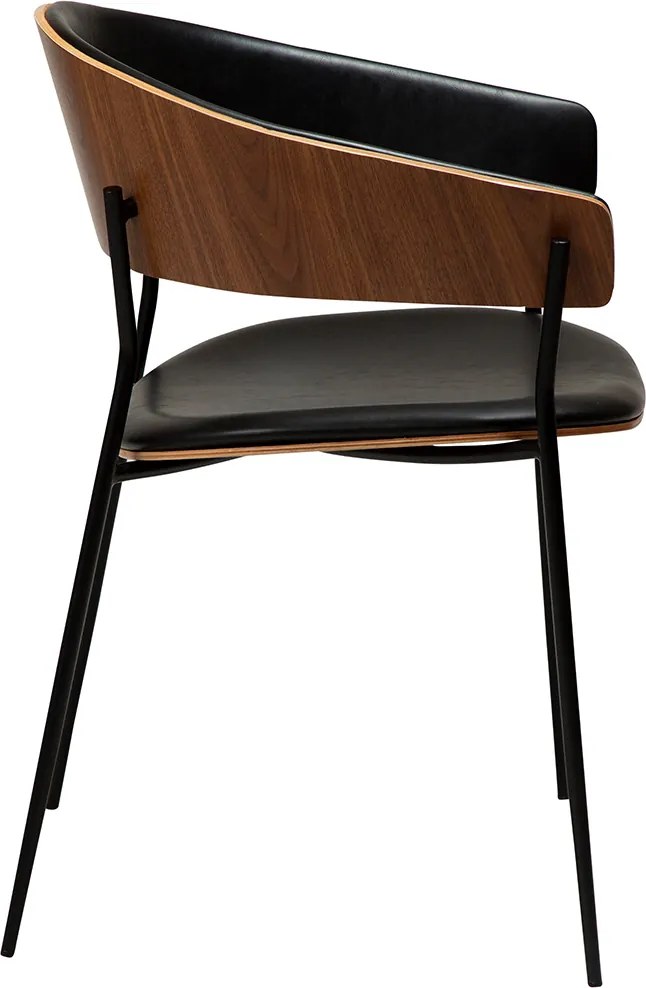 Dan-Form Crib Eetkamerstoel Gebogen Walnoot