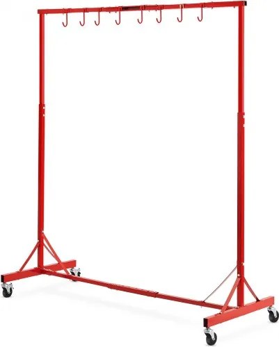 VEVOR Verfspuitstandaard, 1,5 - 2,1 m in hoogte verstelbaar, draagvermogen 30 kg, Verfspuitstandaard voor auto's, Verfdrogerstandaard met 8 haken en 4 zwenkwielen, Carrosseriestandaard voor autowerkplaatsen en garages