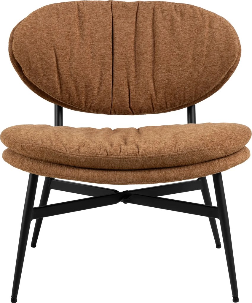 SOPHIA Terracotta (Apia 272)/zwart onderstel - RELAXFAUTEUIL STOEL VOOR DE WOONKAMER/HET KANTOOR MET BEKLEDING