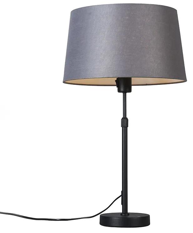 Tafellamp zwart met kap grijs 35 cm verstelbaar - Parte Modern E27 rond Binnenverlichting Lamp