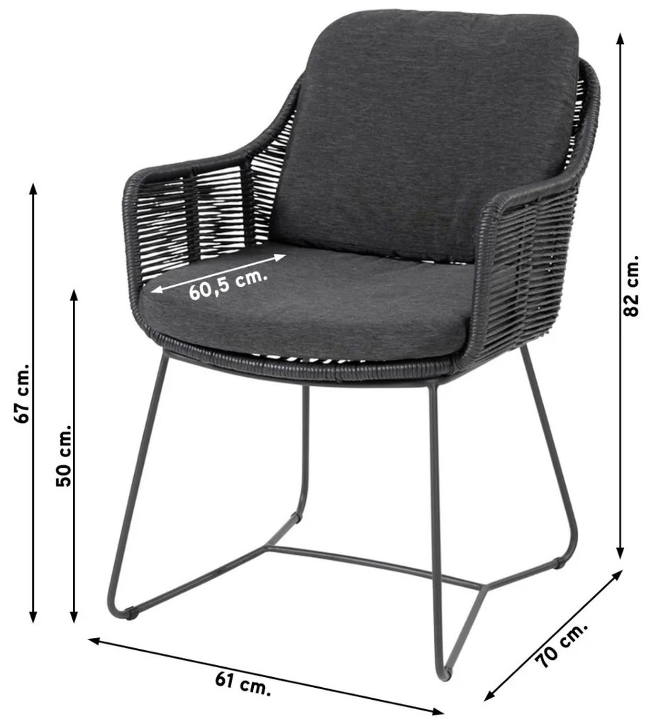 Taste Belmond antraciet/Ambassador 240x100 cm. tuinset - 7-delig