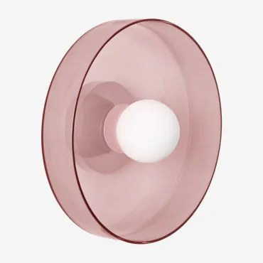 Jaxal Wandlamp Van Glas En Roestvrij Staal Roze & Ø35 Cm - Sklum