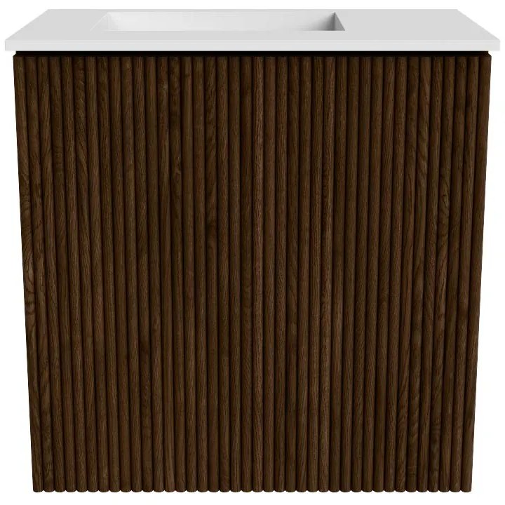 Mondiaz Joya 40cm toiletmeubel walnut met wastafel faye links zonder kraangat talc