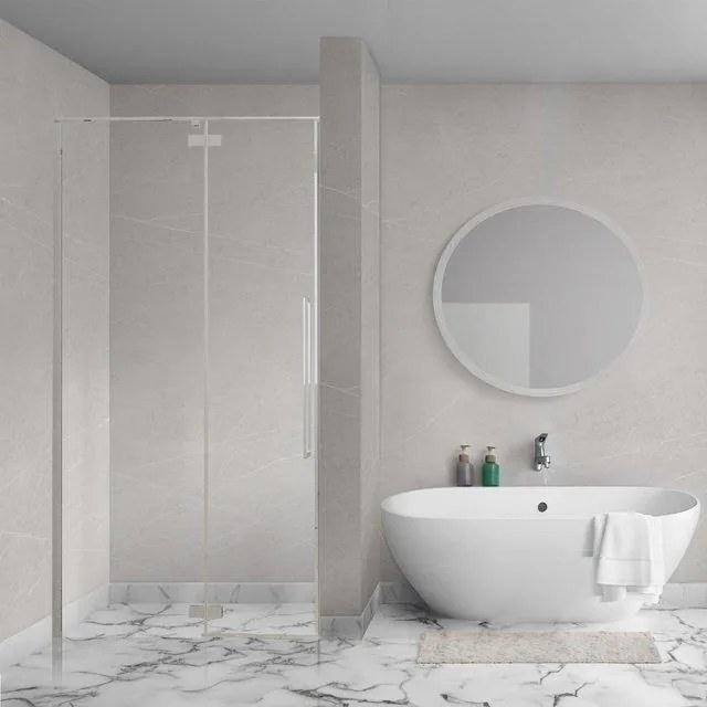 Aqua Vista Oria Linea nisdeur - 100x200cm - incl. montageset - Geborsteld rvs SW1186294/SW1186295