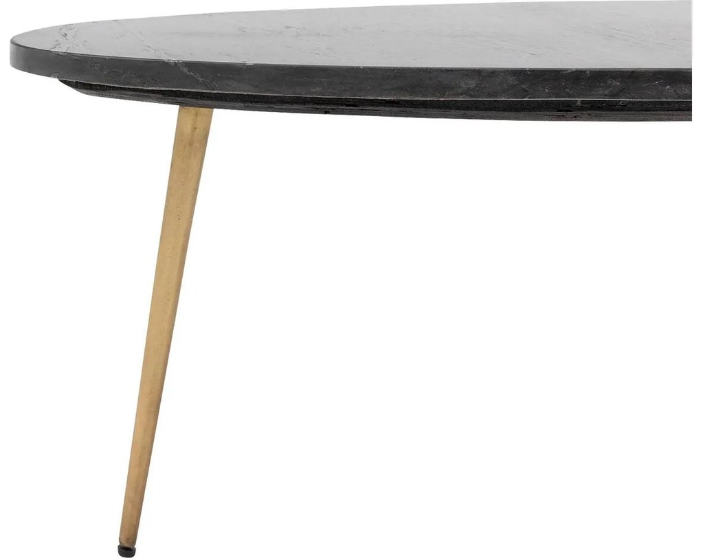 Goossens Salontafel Enzo ovaal, marmer zwart, elegant chic, 70 x 35 x 50 cm