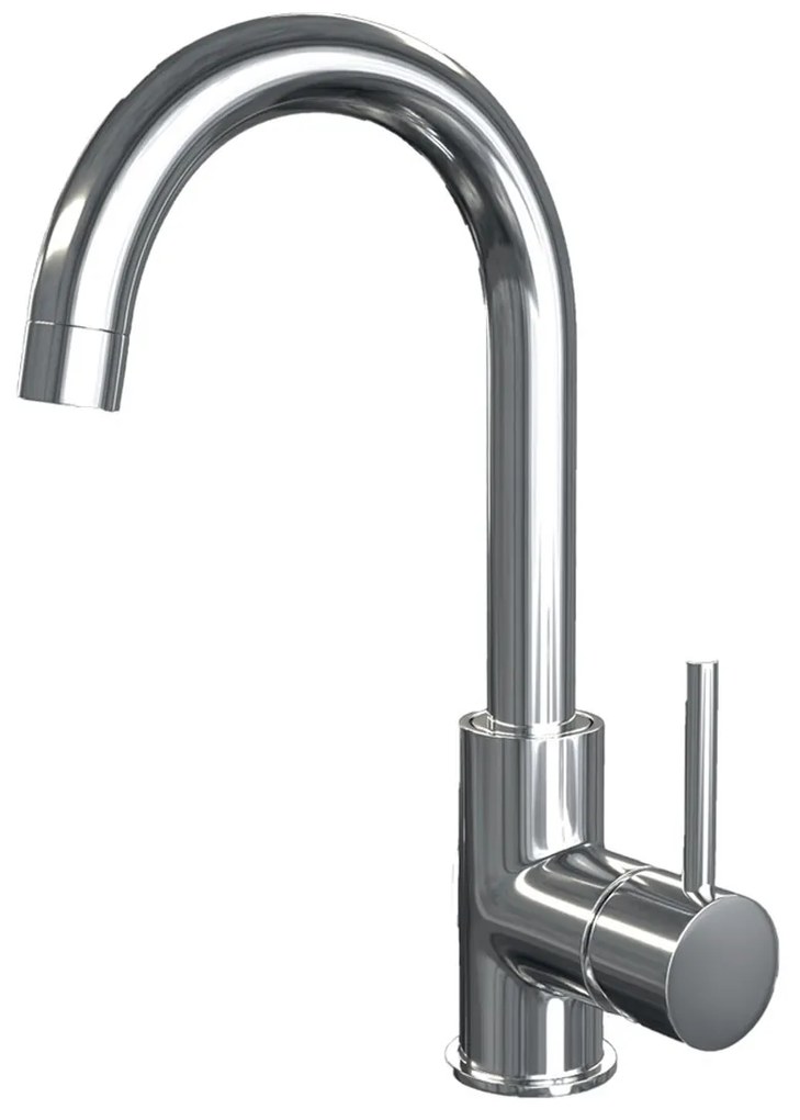 Brauer Chrome Edition ColdStart wastafelkraan hoog met draaibare ronde uitloop model A chroom