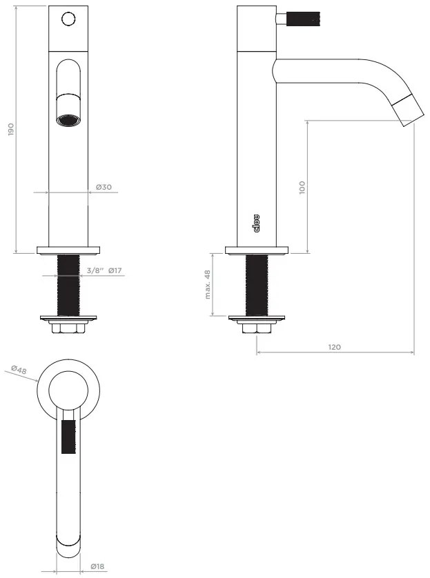 Clou Freddo 2 fonteinkraan L-size zwart mat