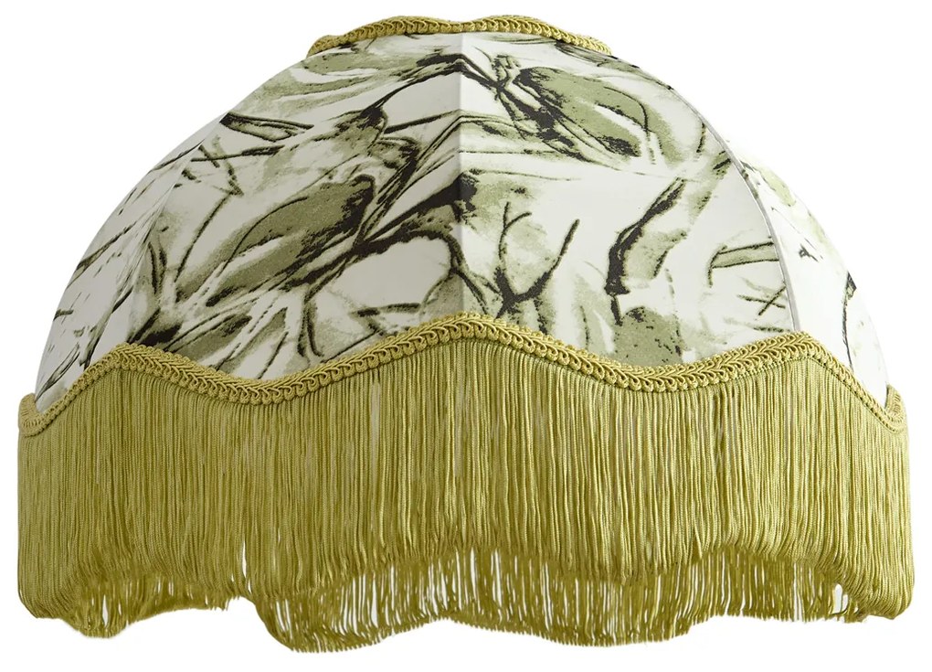 Stoffen lampenkap blad dessin met witte binnenkant 45/15/21,5 - Heritage