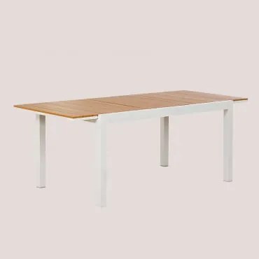 Tuin Tafel Rechthoekig 150-200x90 Cm Uitschuifbaar In Aluminium Saura Gardenia Wit - Sklum