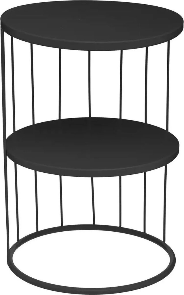 Atmosphera Bijzettafel Kobu– Zwart metaal - Diameter 36 x H52 cm