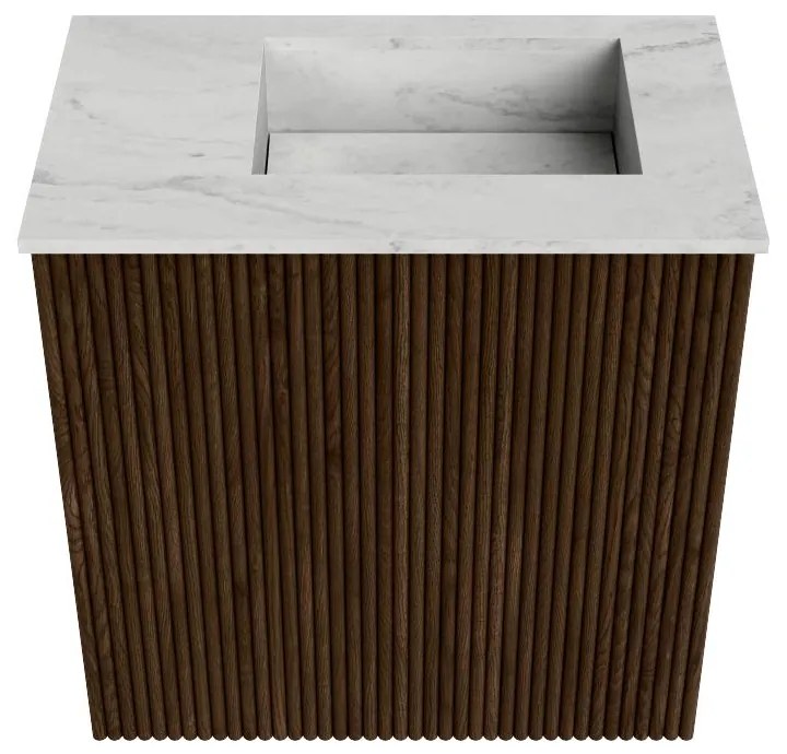 Mondiaz Joya DLux 40cm toiletmeubel walnut met wastafel faye rechts 1 kraangat opalo