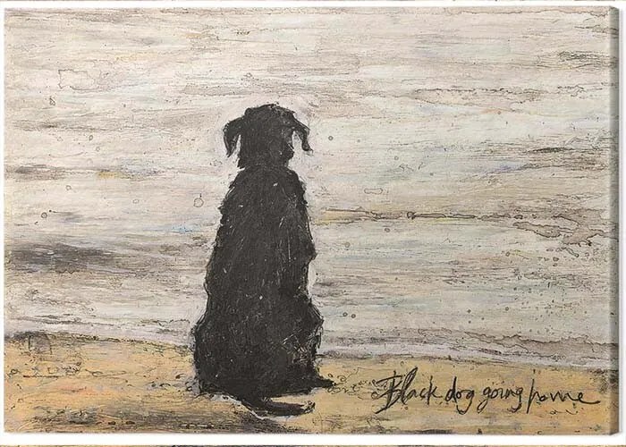 Schilderij op canvas Sam Toft - Black Dog Going Home