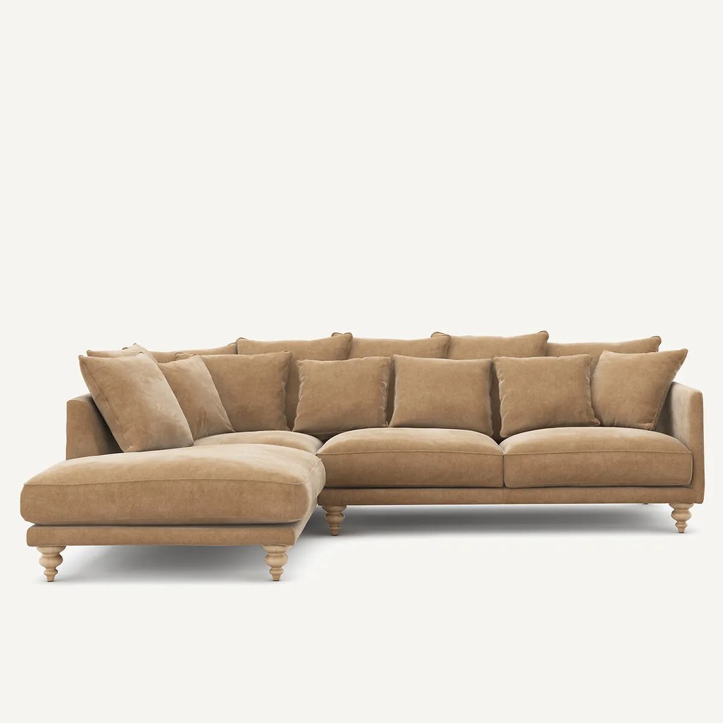 Hoekbank stonewashed fluweel, Lazare