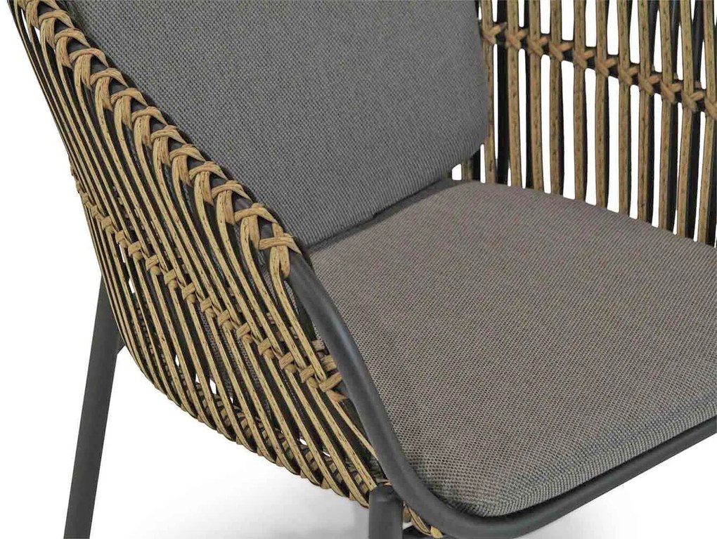 Tuinstoel Wicker Taupe-naturel-bruin Coco Nathan