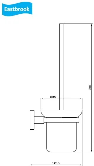 Eastbrook Genoa messing glazen toiletborstelhouder chroom