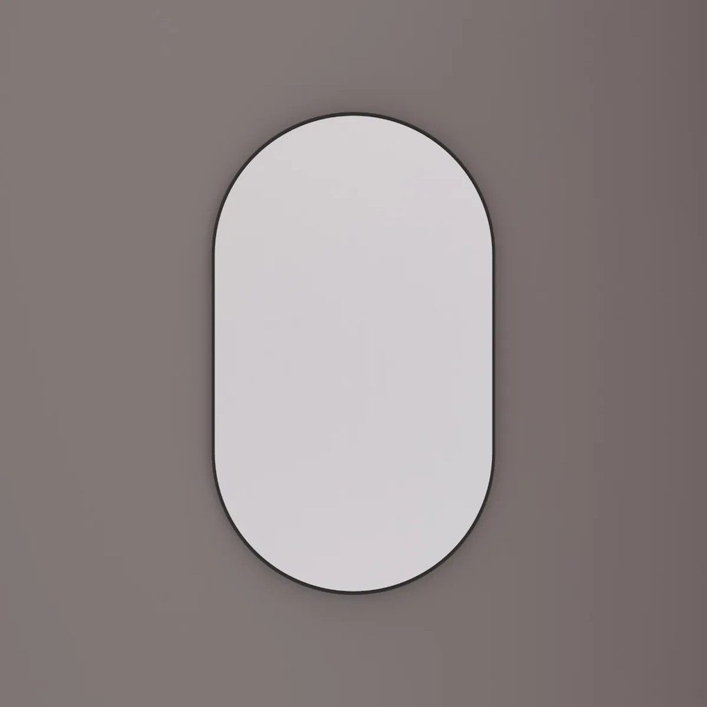 Hipp Design 8640 spiegel ovaal met zwart frame 40x60cm