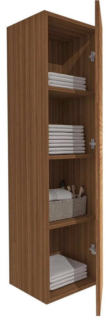 Sanigoods Maisy kolomkast ribbelfront 135cm walnoot