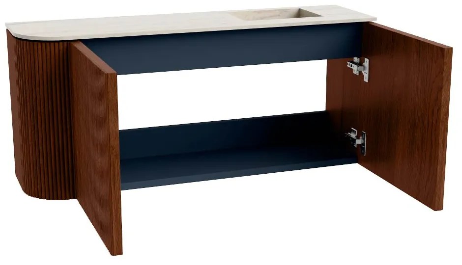 Mondiaz Joya DLux 90cm toiletmeubel ronding links ruby met wastafel faye rechts 1 kraangat meli