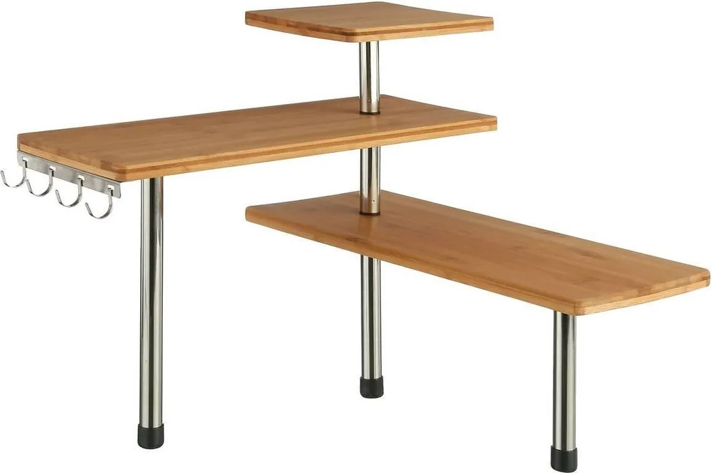 5Five keukenaanrecht hoek organizer - Bamboe - 3 Niveaus - Elegante Toevoeging - Uniek Design