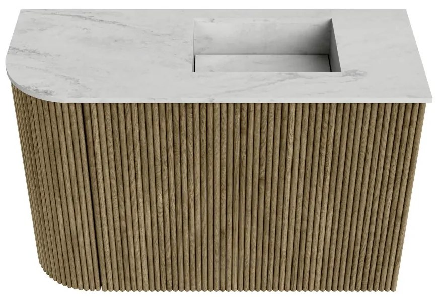 Mondiaz Joya DLux 60cm toiletmeubel ronding links dusk met wastafel faye rechts zonder kraangat opalo