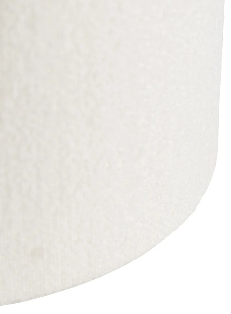 Stoffen Boucle lampenkap wit 35/35/20 Design, Modern cilinder / rond
