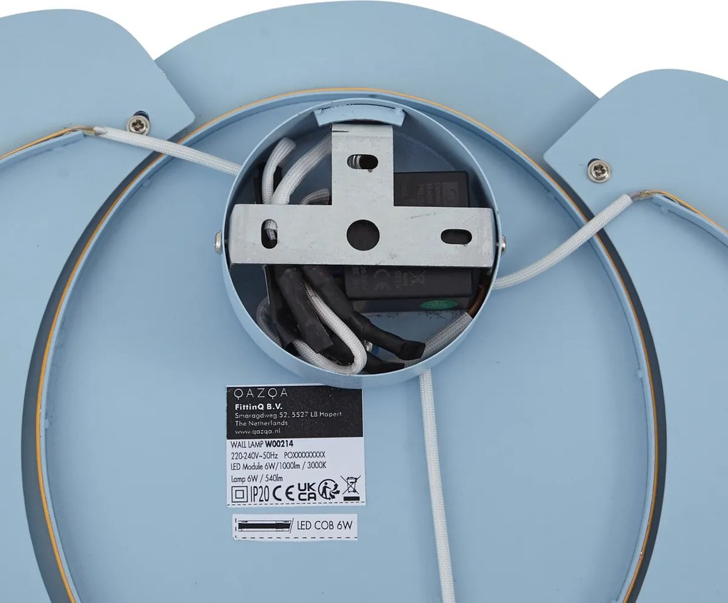 Kinder wandlamp blauw incl. LED 3-staps dimbaar - Ellie the Elephant