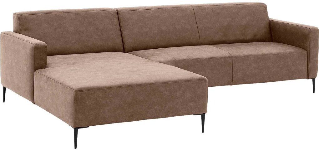 Goossens  Key West bruin, micro leer, 3-zits, modern design