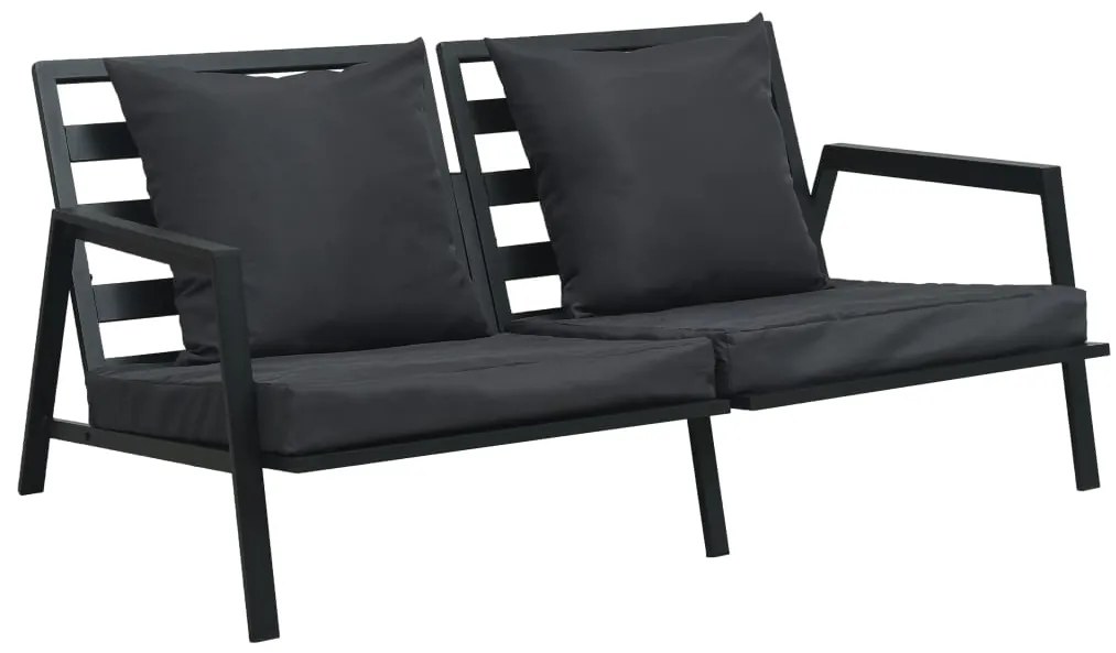 vidaXL 4-delige Loungeset met kussens aluminium donkergrijs