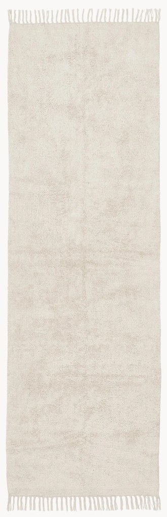 Handgetufte katoenen loper Daya met franjes