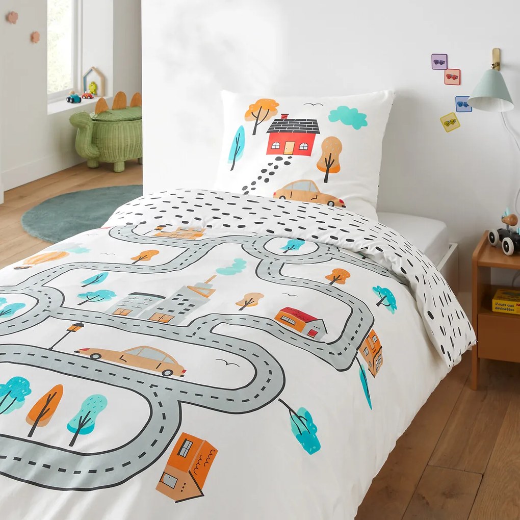 Bedset in katoen, vierkantige kussensloop., Circuit