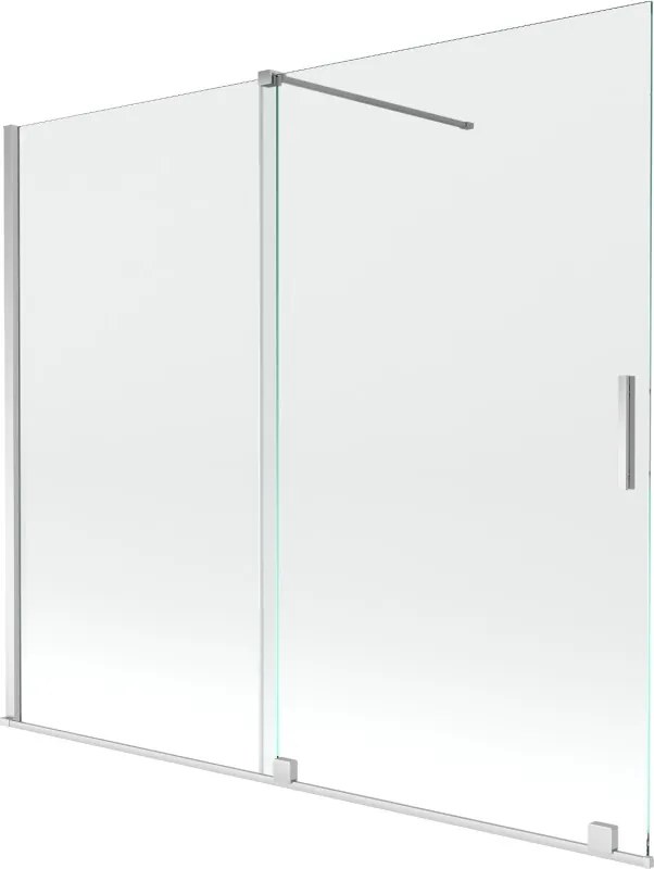 Mexen Velar tweedelige verschuifbare badwand 180 x 150 cm, transparant, chroom - 896-180-000-01-01