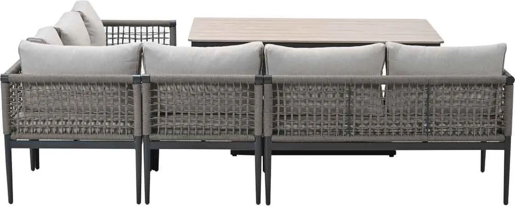 Garden Impressions Burela - Brugge lounge dining set 5-delig rechts - taupe