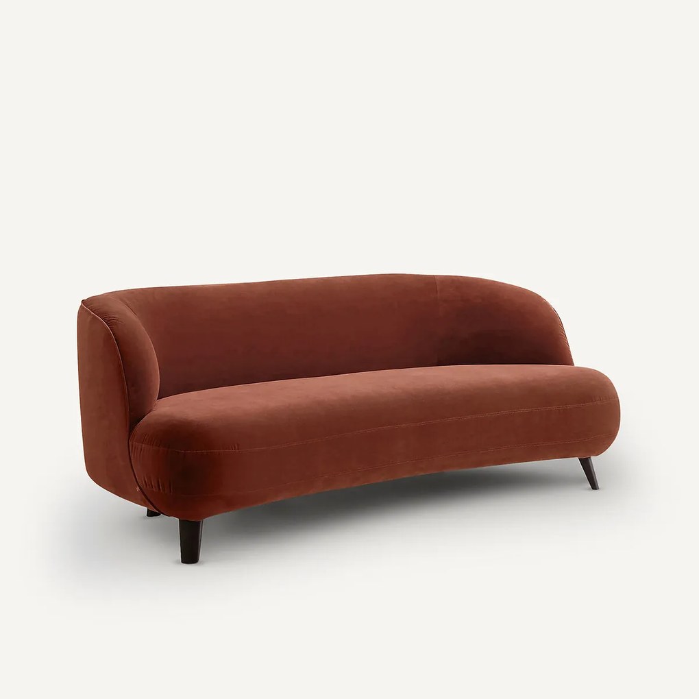 3-zits fluwelen bank, Rosebury, ontwerp Emmanuel Gallina