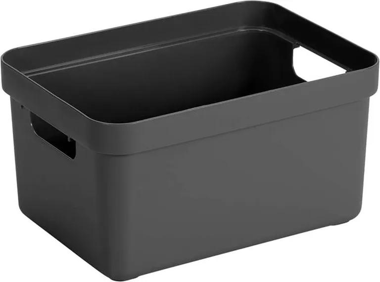 Sigma home box 13 liter - antraciet - 18,3x25,3x35,2 cm - Leen Bakker