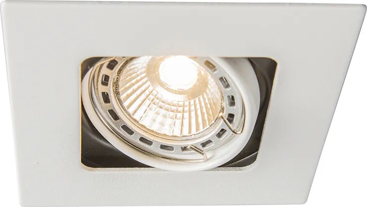 Vierkante inbouwspot wit draai- en kantelbaar - Artemis