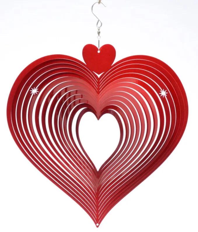 Windspel Heart, origineel, 6 inch, rood