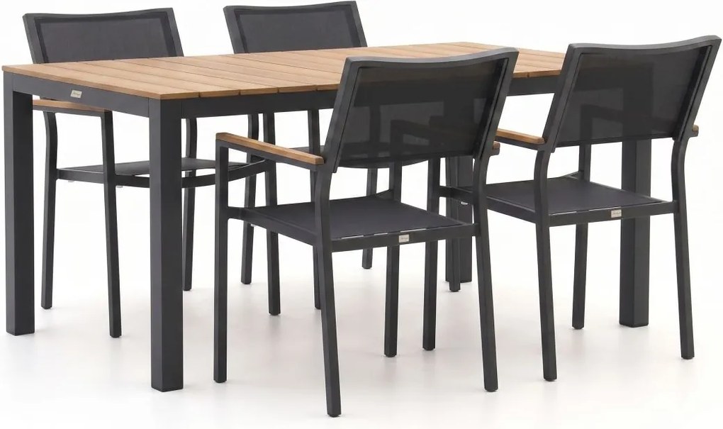 Diningset Bellagio  | 4 personen polywood | Tuinset stapelbaar | 5-delig | Kees Smit Tuinmeubelen