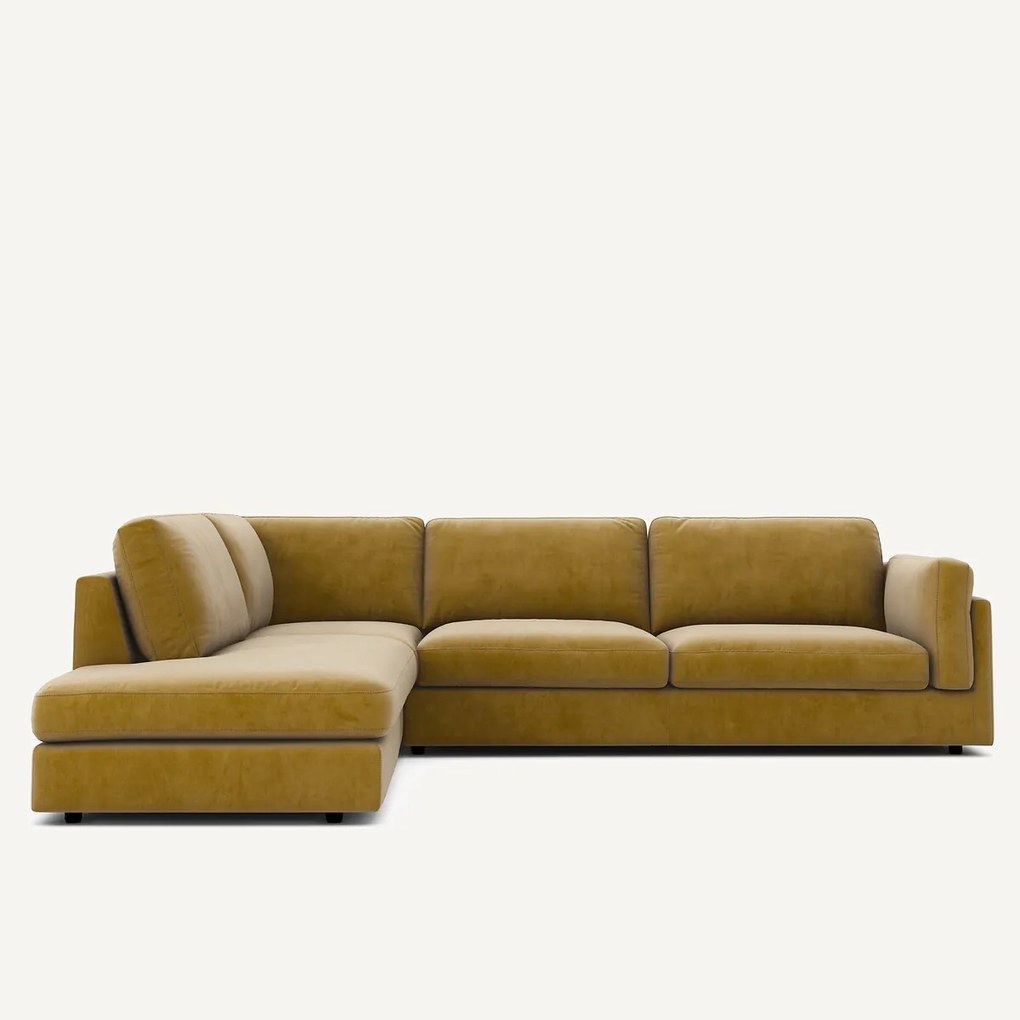 Hoekslaapbank met longchair van badstof, César