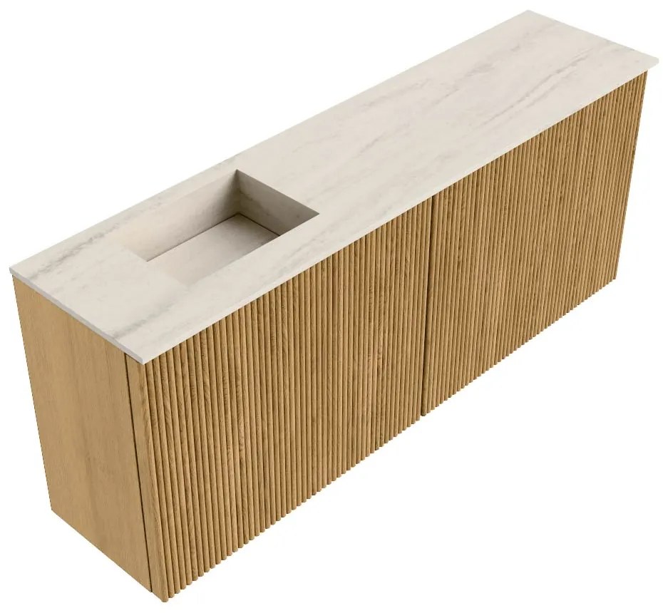 Mondiaz Joya DLux 100cm toiletmeubel oak met wastafel faye links 1 kraangat meli