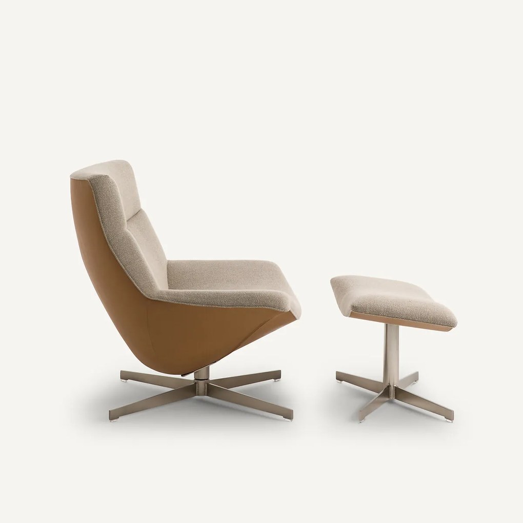 Draaibare relaxfauteuil met voetenbank, Wesley