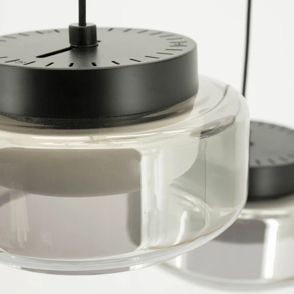 By-Boo Pivot Round Trapse Hanglamp Rookglas